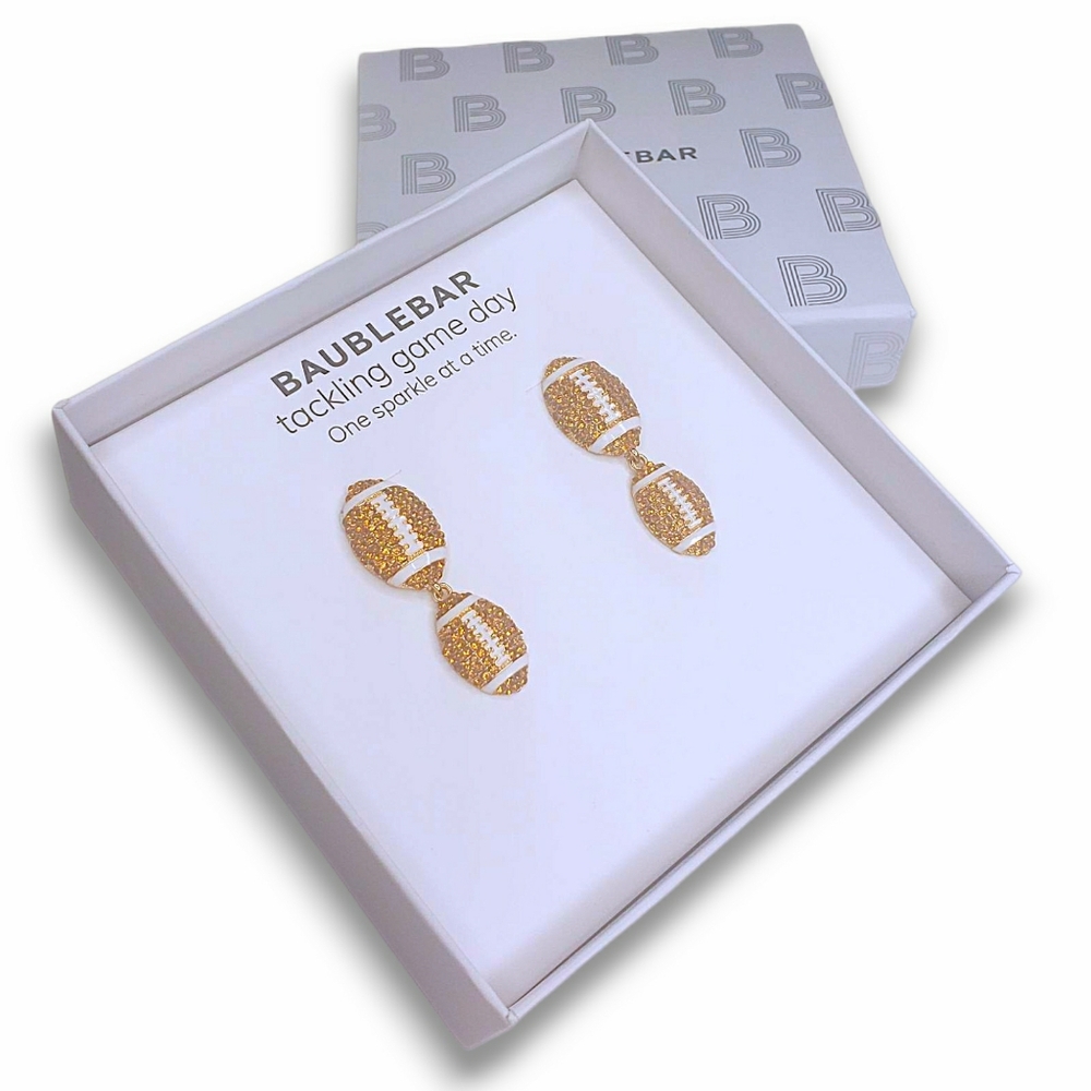 BaubleBar Football Earrings Fantasy Game Day One Sparkle At A Time NWT Superbowl